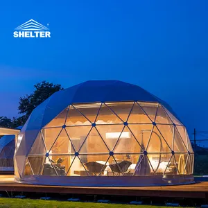 Pvc Igloo Geodesic Dome Hotel Outdoor Aluminum Structure Camping Tent Hotel Luxury Dome House Glamping Round Dome Tent