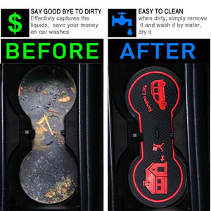 Sous-verre porte-gobelet pour Renault <span class=keywords><strong>Kangoo</strong></span> 2021- <span class=keywords><strong>2023</strong></span> Cup Pad Camry accessoires de voiture Tapis de tasse de voiture Rouge - Product Image 6