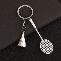 Porte-clés en alliage de zinc, série sportive (golf, tennis de table, badminton), vente en gros d'usine, cadeau d'affaires créatif