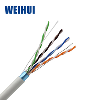 Cable Ethernet Cat6 WEIHUI, Venta al por Mayor de Fábrica, OEM, Cable LAN F/UTP de Cobre Desnudo, 4 Pares Trenzados, Cable de Red de Alta Velocidad