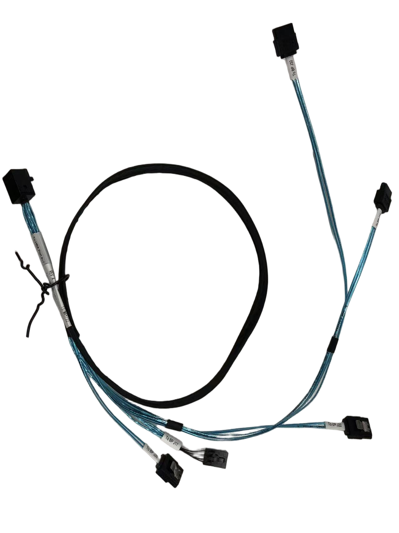 HONPNK Mini SAS HD SFF-8643 to SATA Adapter with 4+MX2.54mm Terminal-4P PVC Jacket Data Cables for Computer Use