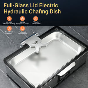 Chauffe-Plat Électrique Moderne à Couvercle Entièrement en Verre, Hydraulique, 9L, Réchaud Alimentaire, Contrôle Numérique, Équipement de Restauration pour Buffets, Ensemble de Réchauds - Product Image 3