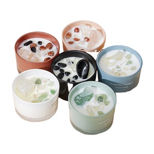 Wholesale Luxury Handmade Aromatherapy Crystal Soy Wax Candles Healing Luxury Gemstone Candles