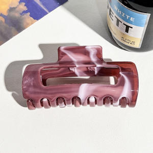 Pinza de Pelo Cuadrada Grande de 11 cm, Diseño Hueco de Mármol Colorido para Mujer, Estilo Coreano, para Peinado de Cola de Caballo - Product Image 5