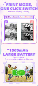 Appareil photo numérique pour enfants licorne, tout-en-un, impression instantanée, double objectif, selfie, jouet éducatif de poche pour les jeux quotidiens en plein air - Product Image 6