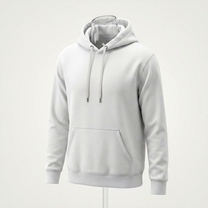 Sweat-shirt à capuche unisexe blanc personnalisé, coupe classique, en molleton de coton, décontracté, pour l'hiver, avec poches, tricoté, respirant, 420g, couleur unie - Product Image 1