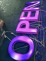 Lettres en acrylique à LED avec dégradé RGB personnalisé, imprimées en 3D, enseigne lumineuse pour devanture de magasin, publicité commerciale intérieure et extérieure