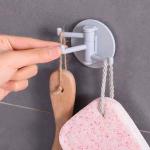 2024 Swivel 4-Hook Strong Plastic Eco-Friendly Vintage Towel Hanger <b>for</b> <b>Clothing</b> Bathroom <b>Wall</b> Shelf Perforation-free Traceless - Product Image 1
