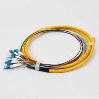 Cable de Fibra Óptica Monomodo LC SC ST FC PC UPC APC, Pigtail de 0.9mm, 12 Hilos, 12 Colores