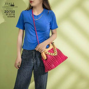 ZD733 bolsos de mano de calidad de lujo para mujer 2022 nuevo bolso de cuero PU de moda para mujer cadenas bordadas bolso principal femenino - Product Image 6