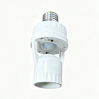 360 °   Capteur de mouvement infrarouge PIR, douille d'ampoule E27, AC110-240V, marche/arrêt automatique, capteur jour/nuit réglable, adaptateur de lampe max 60W