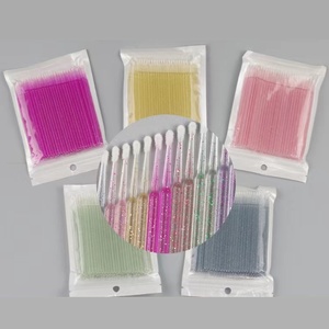 100 Unidades de Hisopos Desechables de Microfibra de Algodón, Color Cristal, Herramienta de Microaplicación para Extensiones de Pestañas - Product Image 3