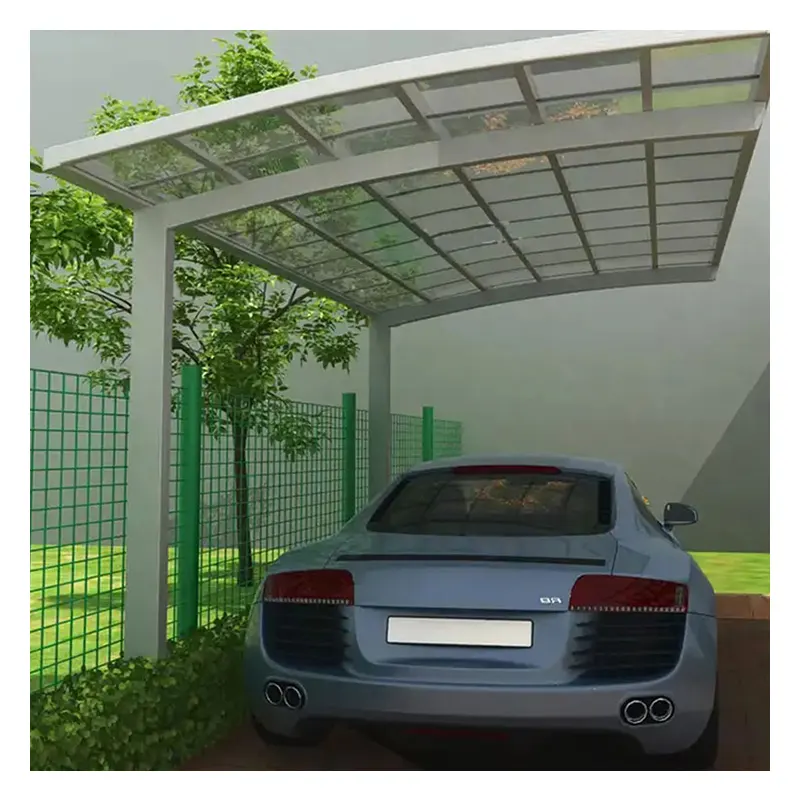 야외 자동차 대피소 독립형 지붕 곡선 베란다 커버 현대 금속 carport