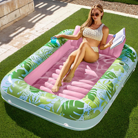 Vente en gros Piscine de bronzage gonflable en PVC Piscine ensoleillée Drainage Chaise longue Lit à eau Flotteur Lit de bronzage pour adulte Intérieur Extérieur