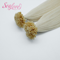 Extensions de cheveux humains à pointe en U, kératine pré-collée, cuticules alignées, kératine Remy, lisses