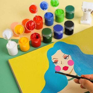 Set di <span class=keywords><strong>Pittura</strong></span> Acrilica per Bambini in Offerta, Dimensioni Personalizzabili, <span class=keywords><strong>Colori</strong></span> Multipli, Vasetti di Vernice Lavabili con Pennello per Set Artistico - Product Image 2