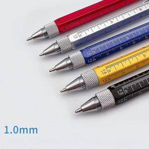 Stylo multifonctionnel 6 en 1 en métal avec règle, niveau, forme hexagonale, tournevis, écran tactile, outil multifonctionnel de poche - Product Image 3