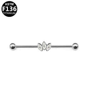 Boucles d'oreilles classiques en zircon pour enfants, en titane, style barbell <span class=keywords><strong>industriel</strong></span>, pour <span class=keywords><strong>piercing</strong></span> d'<span class=keywords><strong>oreille</strong></span>, bijoux de fiançailles, vente en gros Getta - Product Image 4