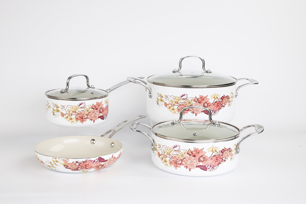 Bianco con decalcomania fiore