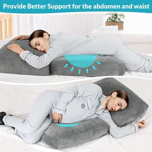 Almohada de Embarazo en Forma de U de 140x71x18cm, Almohada de Maternidad de Felpa con Soporte Lumbar para Dormir de Lado, Almohada Transpirable para el Vientre - Product Image 3