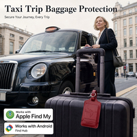 Traceur GPS pour bagages en cuir, localisateur anti-perte, recharge sans fil compatible avec Apple Find My et Android Find Hub