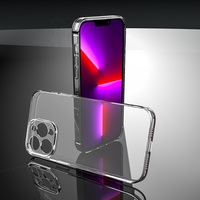 Étui de téléphone en verre Ultra Transparent pour iPhone14 13pro max housse de téléphone portable antichoc imperméable Transparent sacs et étuis de téléphone portable