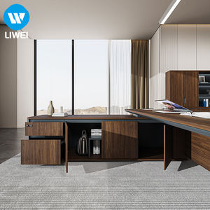 مكتب تنفيذي من LIWEI على شكل حرف L مع أدراج وإطار معدني، أثاث مكتبي - Product Image 4