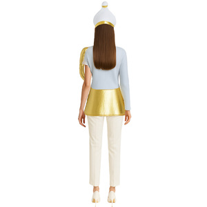 Costume de jeu de rôle Lumière et Belle pour adultes unisexe, tenue de couple amusante, déguisement d'Halloween Candelabra pour femmes, costumes de Madame Potts - Product Image 3