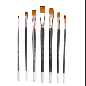 ชุดแปรงระบายสีน้ำหัวแบนหลายขนาด Keep Smiling Professional พร้อมขนแปรงไนลอน สำหรับระบายสีบนหินและเซรามิก - Product Image 1