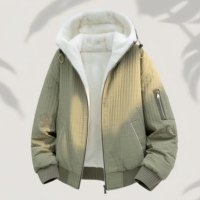 Veste pour homme personnalisée doublée de fausse fourrure, tendance hiver, fermeture éclair robuste, respirante et chaude, doudoune pour homme