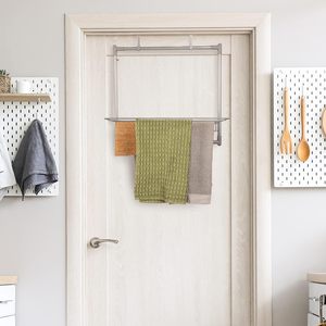 High Quality Folding Balcony <b>Clothes</b> Drying <b>Rack</b> Hanging Laundry <b>Rack</b> Over the Door <b>Rack</b> Hanger with 4 Hooks - Product Image 1