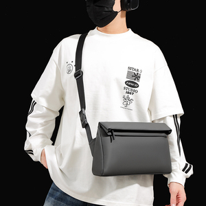 Sac messager tendance pour homme, sac bandoulière <span class=keywords><strong>d</strong></span>écontracté, sac carré pour téléphone portable pour homme avec fermeture éclair et tissu Oxford imperméable et durable - Product Image 2