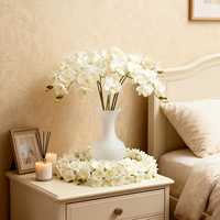 Witte Orchidee Kunstbloemen Realistische Phalaenopsis Zijden Bloemstuk voor Bruiloft Huis Tafeldecoratie