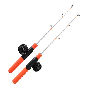 DN 53厘米冰钓鱼竿和卷轴实心尖冰竿M动力冬季钓鱼竿
