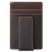 Dompet Kulit Asli Anti Maling Tahan Air Model Slim Unisex Kustom, Produksi Cina, Berhias Aluminium Embos, Promo Hot Sale