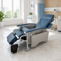 Fauteuil inclinable pliable à trois positions réglables avec pédales, confortable pour patients et personnes âgées, mobilier hospitalier en gros direct usine