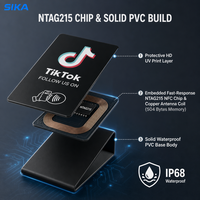 Support NFC en PVC à prix usine SIKA pour avis TikTok et Google Review, avec interface de communication RFID 13,56 MHz