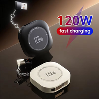 Câble de charge rapide rétractable 120W, mini-câble USB portable extensible avec porte-clés pour téléphones mobiles et tablettes