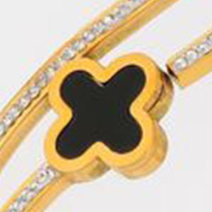 Two Small Flower Stainless Steel <b>Bangle</b> <b>Bracelet</b> Gold Plated Pulsera Style Unisex Gift Jewelry - Product Image 5