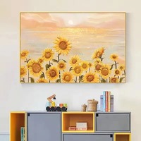 Peinture à l'huile numérique de paysage moderne, art mural fait main, toile personnalisable DIY