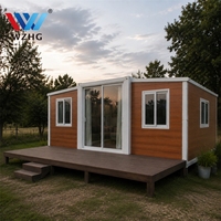 Maison conteneur extensible de 18 m², mini-cabane préfabriquée avec salle de bain et chambre pour solution d'habitation agricole