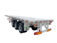 Semi-remorque surbaissée robuste à 3 essieux, 40 pieds (13 m), 45 tonnes, pour conteneurs, en acier plat