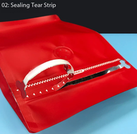 Sachets à café à fond plat avec valve de dégazage et fermeture éclair, en aluminium mat, scellés sur huit côtés, pour emballage alimentaire