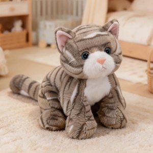 Peluche Gatto a Righe Carino, Gattino Kawaii Imbottito con Strisce, <span class=keywords><strong>Super</strong></span> Morbido, Imbottitura in Cotone PP, Regalo per Bambini - Product Image 4