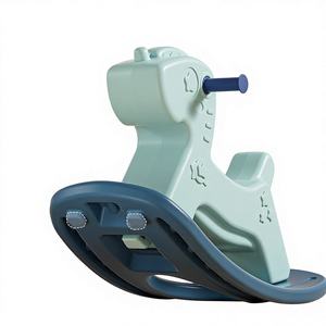 Caballo balancín de plástico para niños, regalo de primer cumpleaños para bebés, juguete de montar de doble uso, animales de juguete para montar - Product Image 1