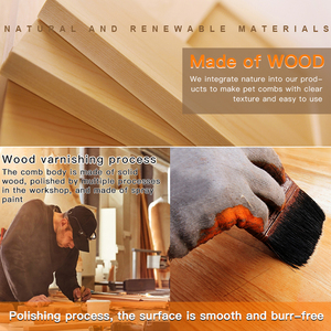 Bán Buôn Lớn San Hô GroomGrip Lớp Phủ Cong Bằng Gỗ Pet Grooming Tool Dài Thép Không Gỉ Pin Dog Slicker Bàn Chải Mèo Lược - Product Image 4