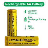 Vapcell INR14500 1250MAh F12 3A Kapasitas Tinggi 3.7V Li-lion Baterai Isi Ulang AA Ukuran 14500 3.7V Baterai untuk Senter