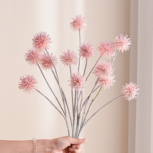 Bouquet de fleurs artificielles roses en forme de boule pointue, en fil plastique, pour décoration de mariage, ornement fait main - Product Image 1