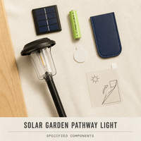 Lampe solaire de jardin pour allée, lumière blanche chaude douce 2700K, IP65, contrôlée par capteur, pour extérieur