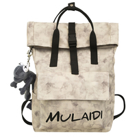 Sac à dos à enroulement grande capacité en nylon avec fermeture éclair, pour hommes et femmes, idéal pour les voyages et l'école, avec pendentif grenouille en peluche, sac quotidien unisexe en polyester